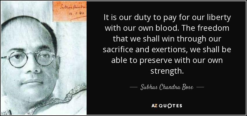 Subhas Chandra Bose Quotes images