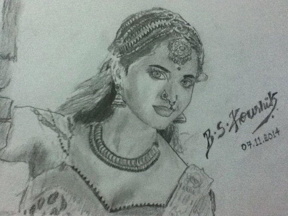 Superb Sketch of Rudramadevi Movie sets Photos