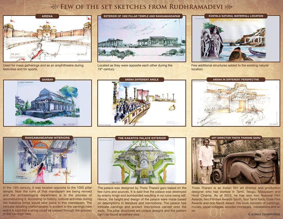 Superb Sketch of Rudramadevi Movie sets Photos