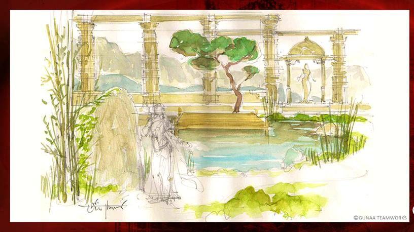 Superb Sketch of Rudramadevi Movie sets Photos