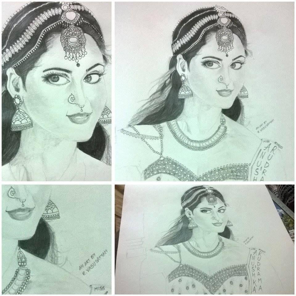 Superb Sketch of Rudramadevi Movie sets Photos