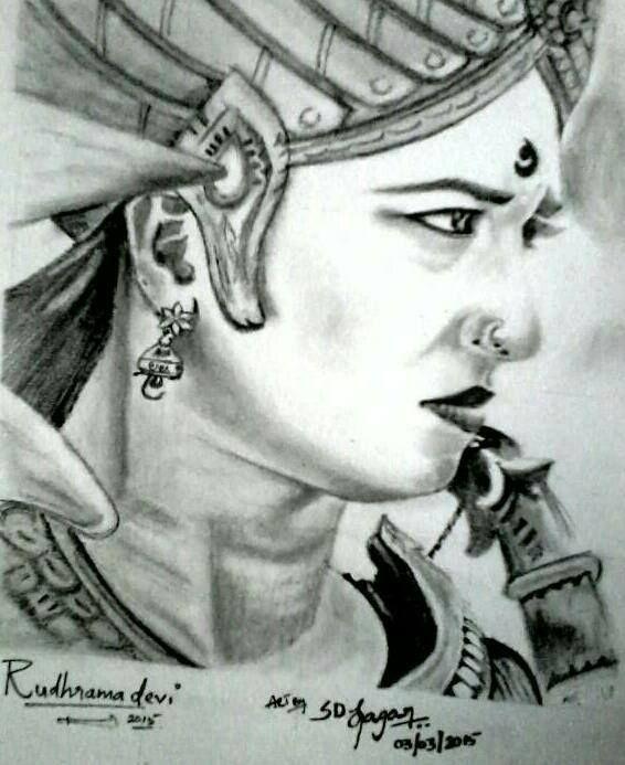 Superb Sketch of Rudramadevi Movie sets Photos