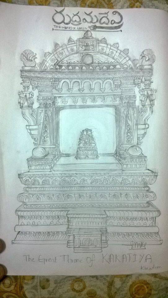 Superb Sketch of Rudramadevi Movie sets Photos