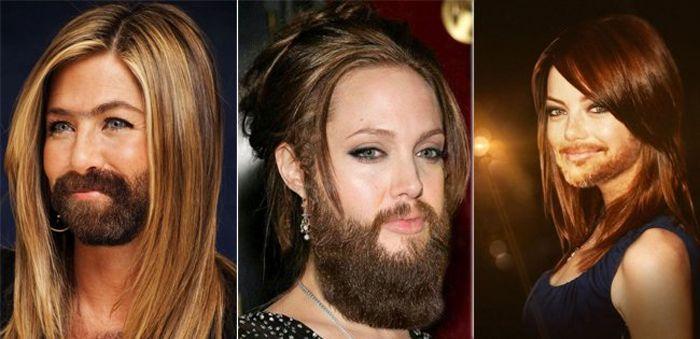 FUNNY PHOTOS: Top 10 Female Celebs Who Look Awful In Beards