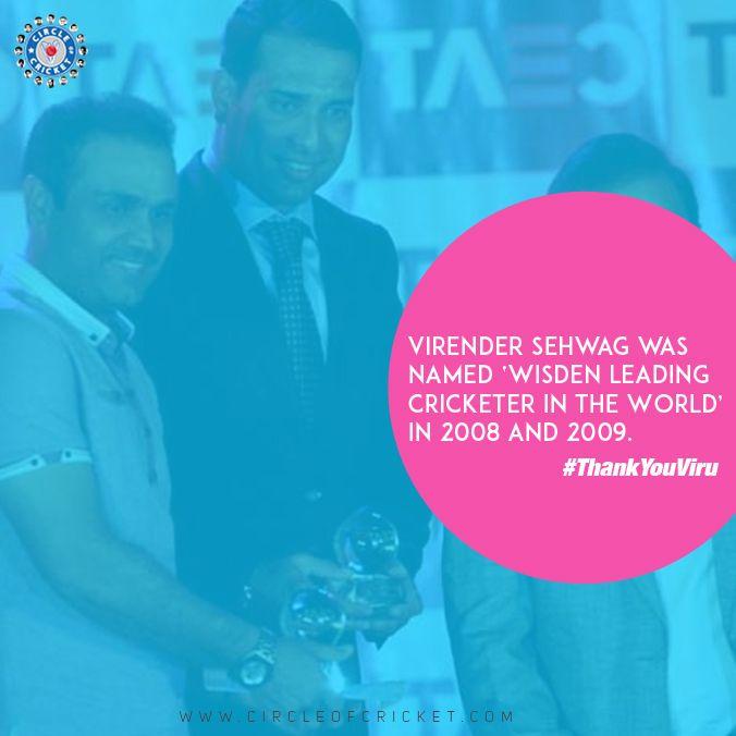 Virender Sehwag's achievement throughout his Career