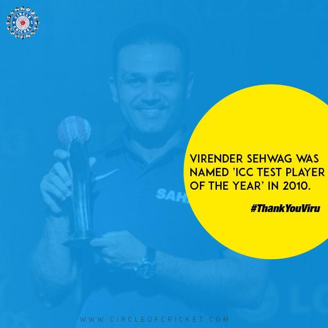 Virender Sehwag's achievement throughout his Career