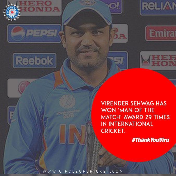 Virender Sehwag's achievement throughout his Career