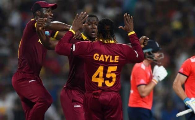 West Indies Celebrate in Champion Photos