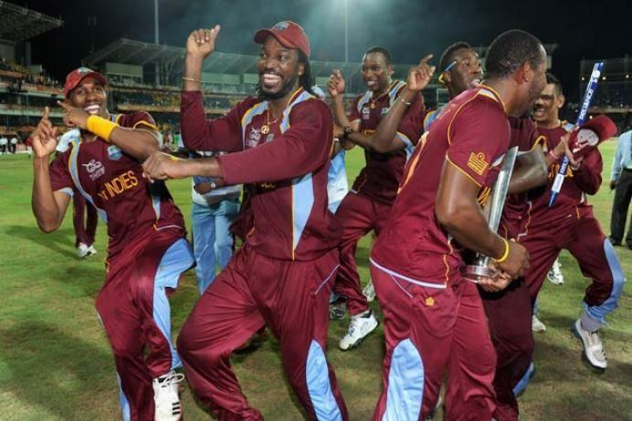 West Indies Celebrate in Champion Photos