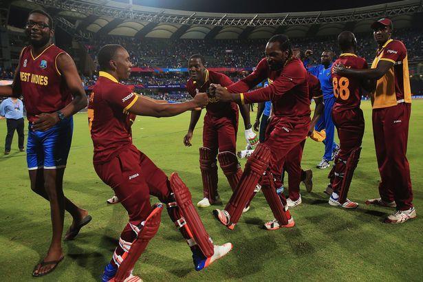 West Indies Celebrate in Champion Photos