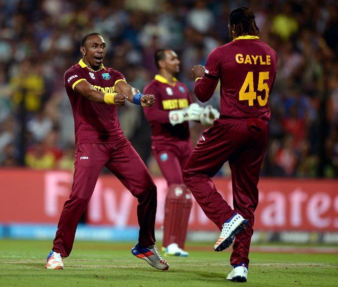 West Indies Celebrate in Champion Photos