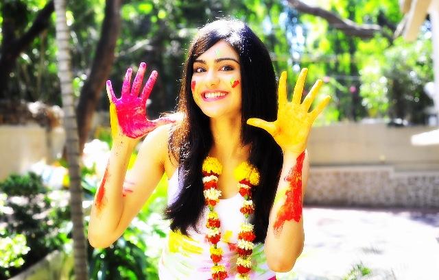 Adah Sharma Celebrating Holi Photos