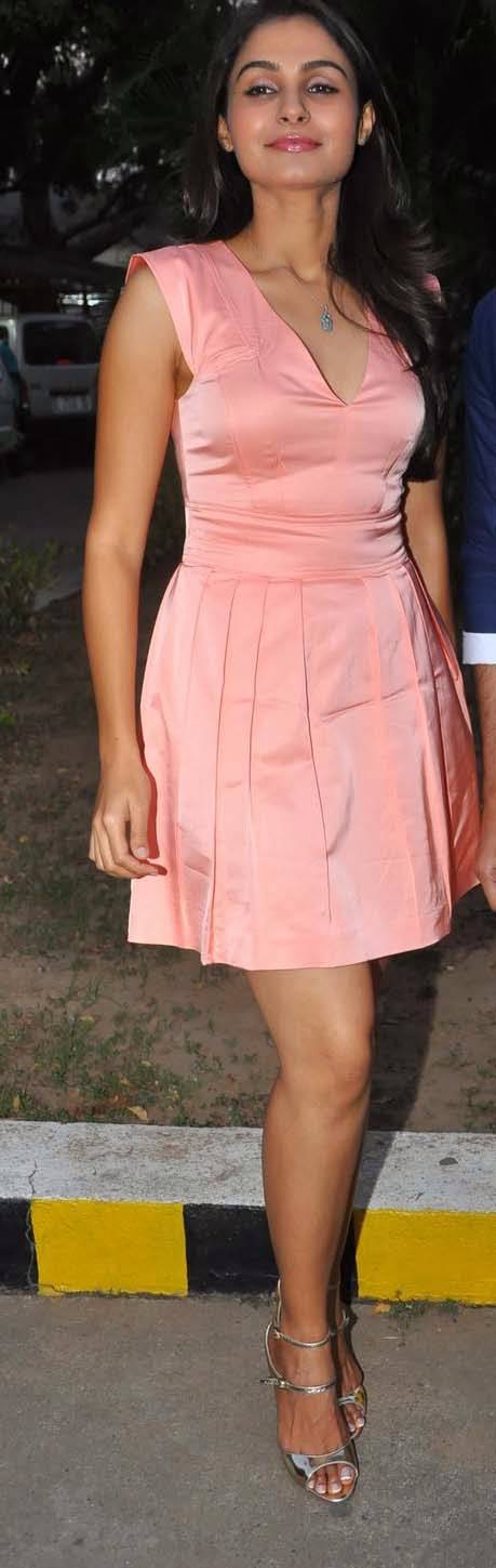 Andrea Jeremiah New Stills in Pink Top