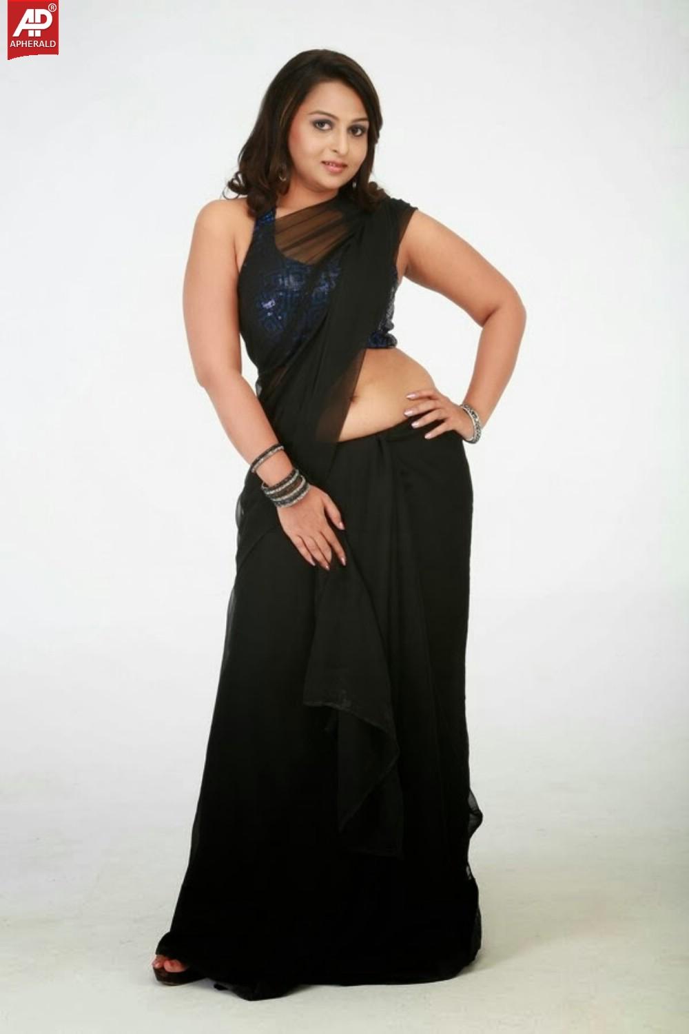 Divya Prabha Spicy Stills in Black saree