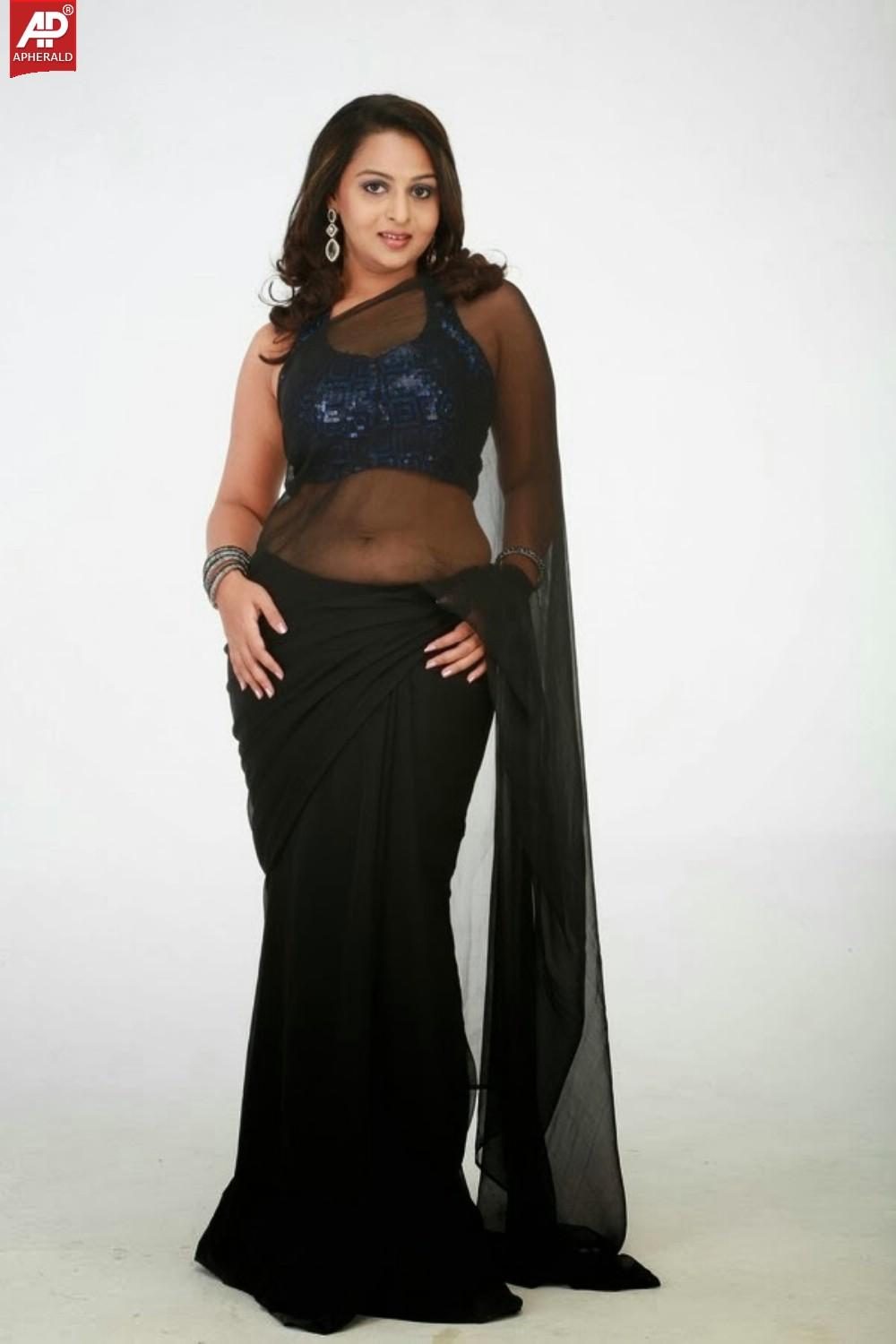 Divya Prabha Spicy Stills in Black saree