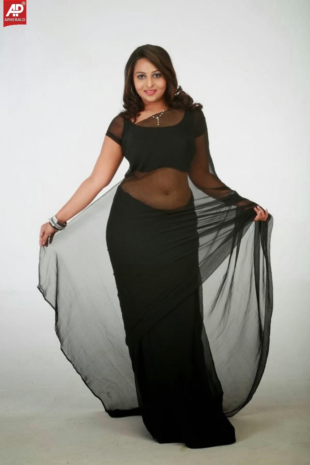 Divya Prabha Spicy Stills in Black saree