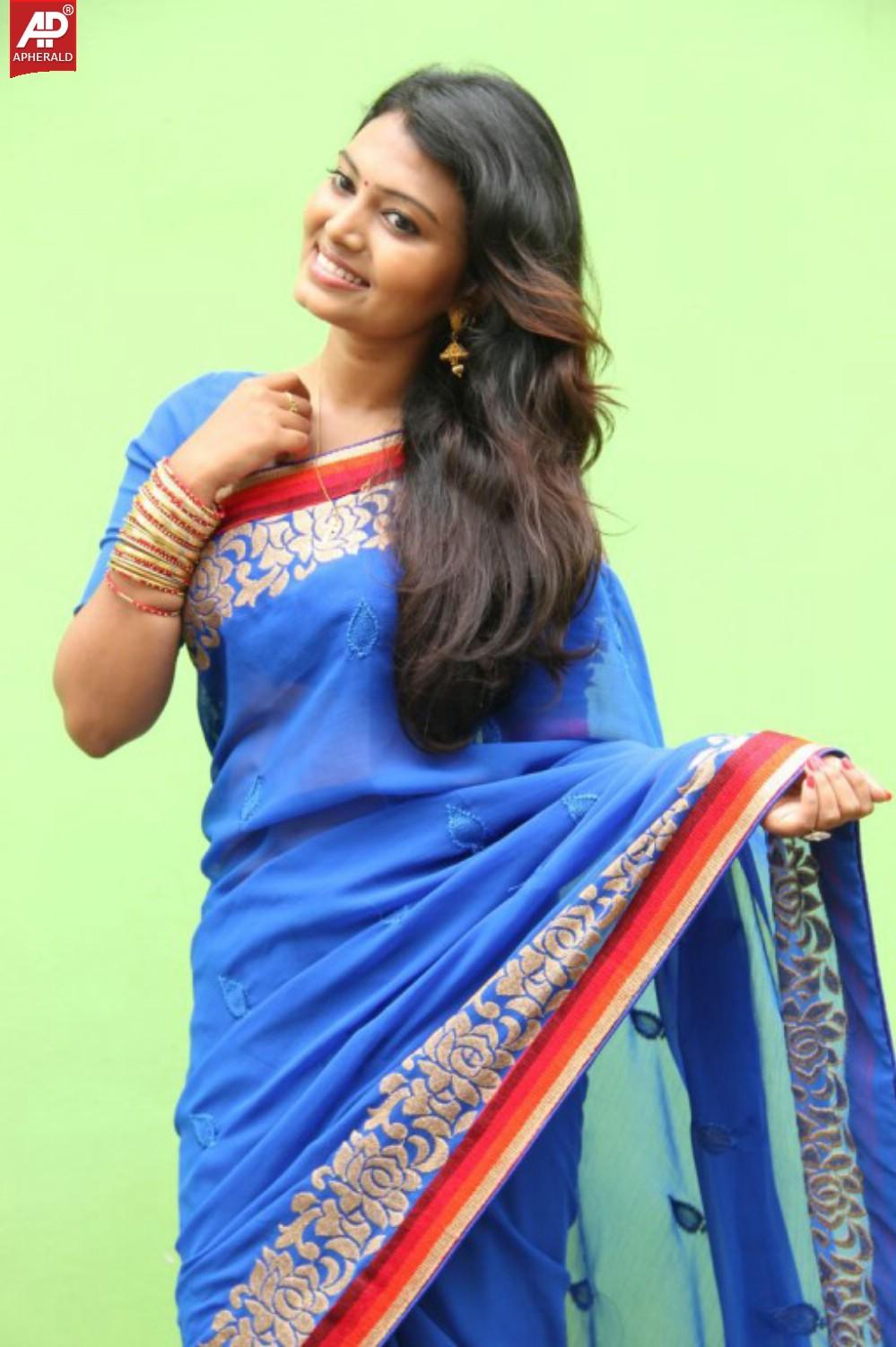 Neha Blue Saree Latest Stills