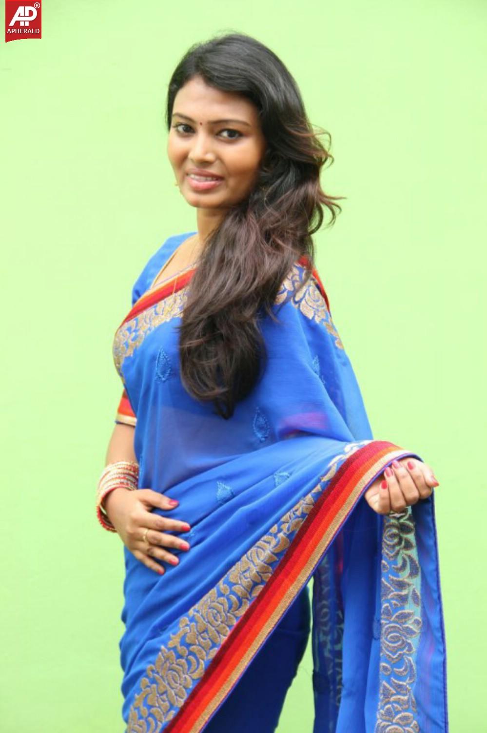 Neha Blue Saree Latest Stills