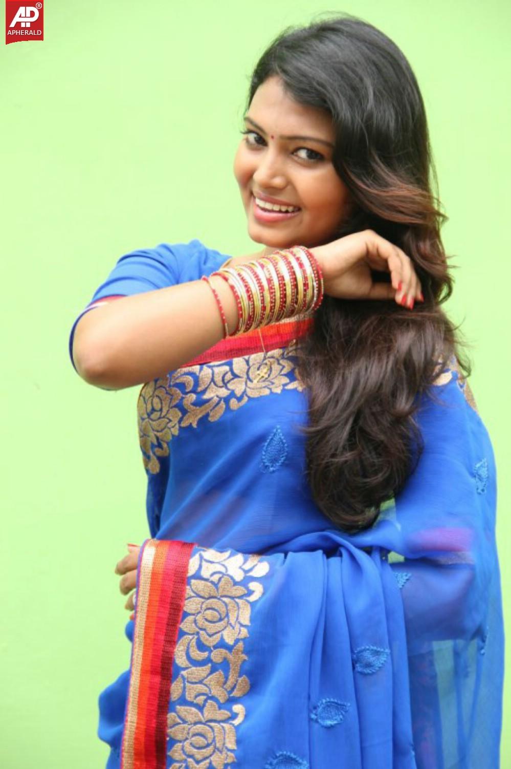 Neha Blue Saree Latest Stills
