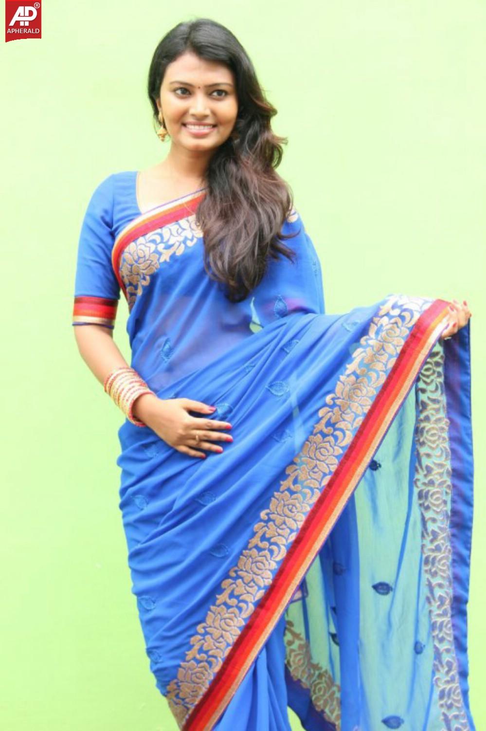 Neha Blue Saree Latest Stills