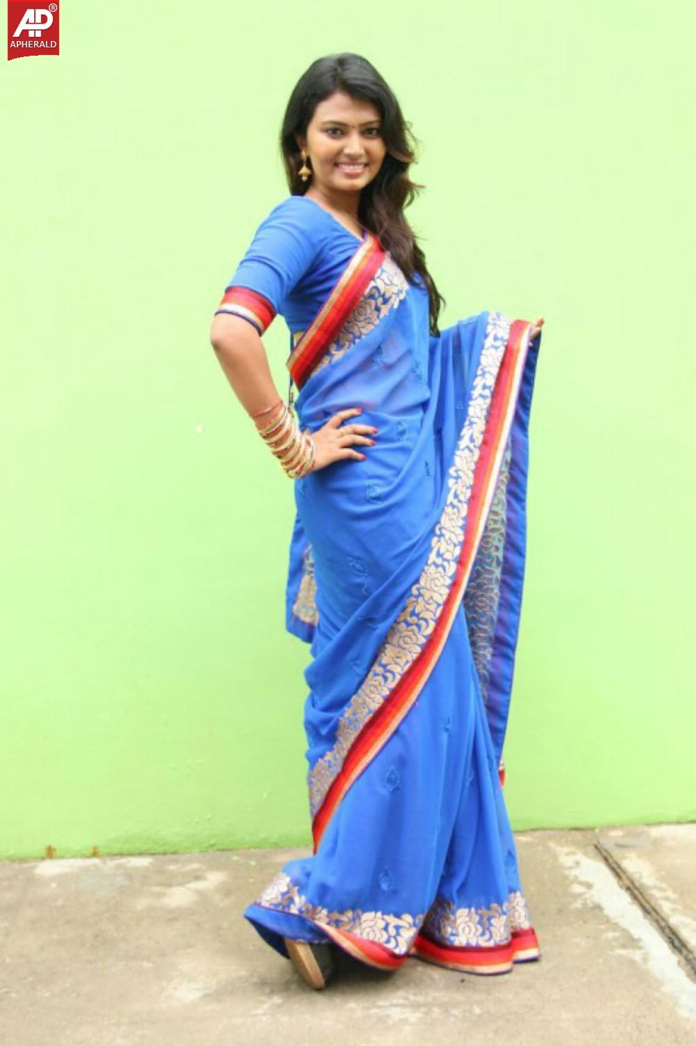 Neha Blue Saree Latest Stills