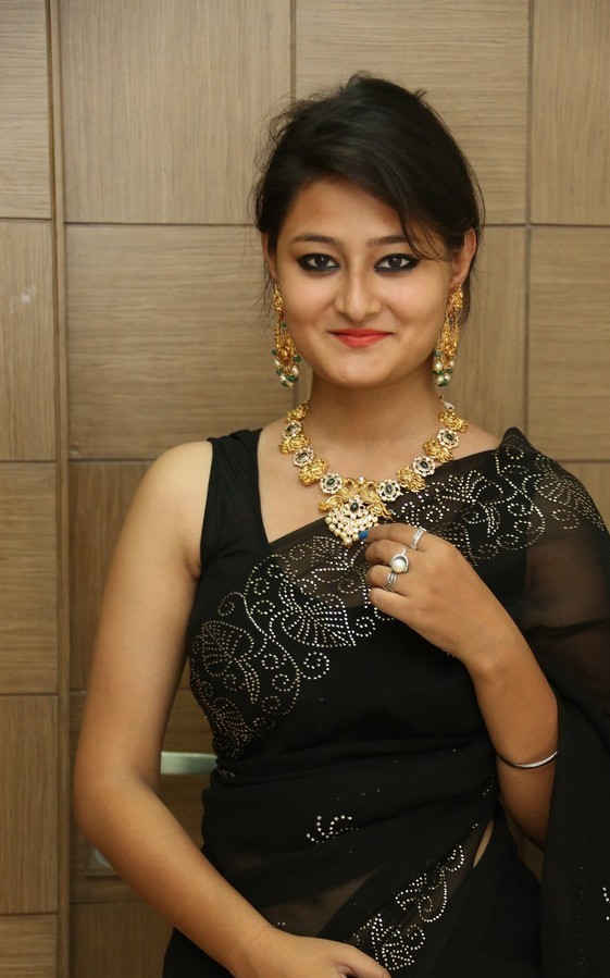 Niloufer New Black Saree Stills