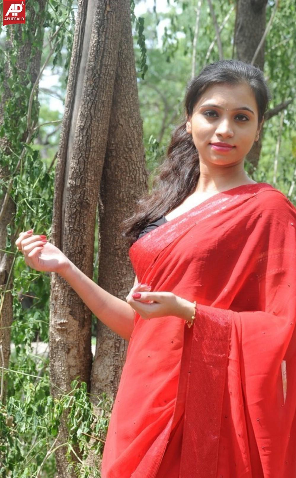 Priyanka Spicy Pics In Red Saree