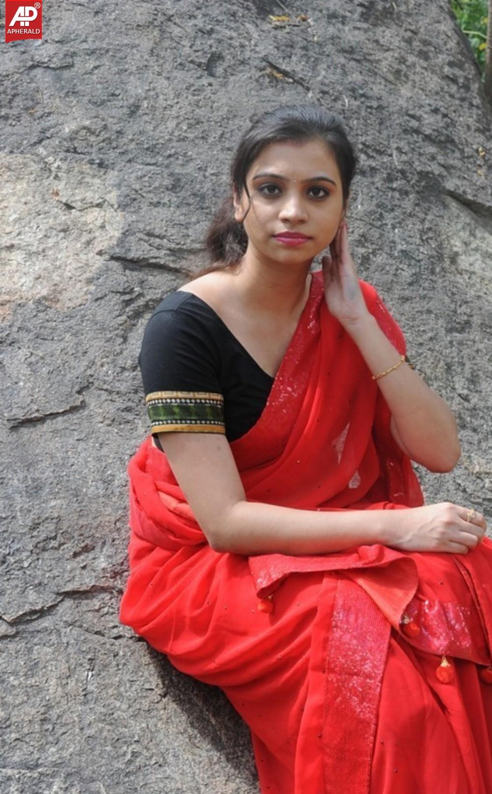 Priyanka Spicy Pics In Red Saree