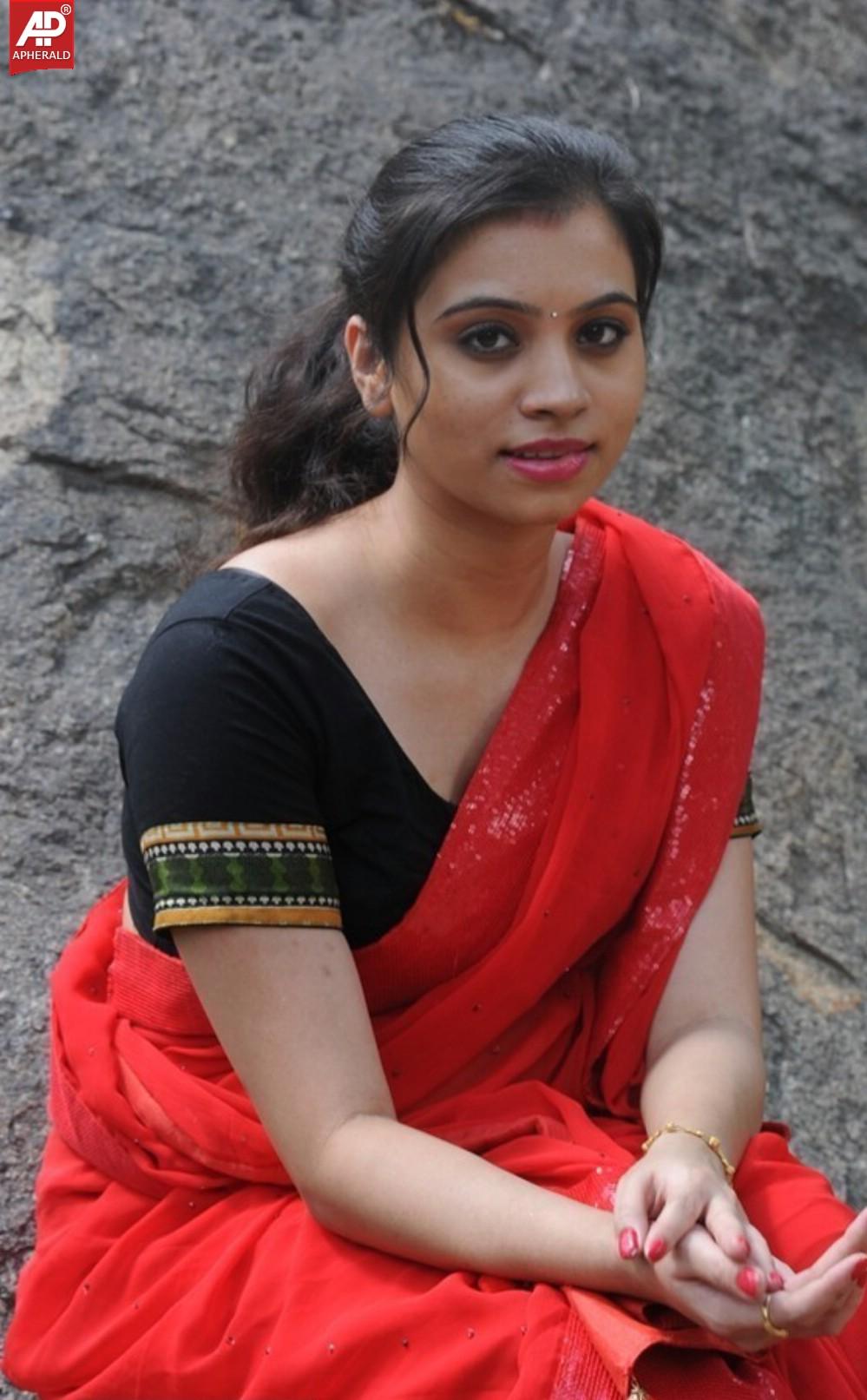 Priyanka Spicy Pics In Red Saree