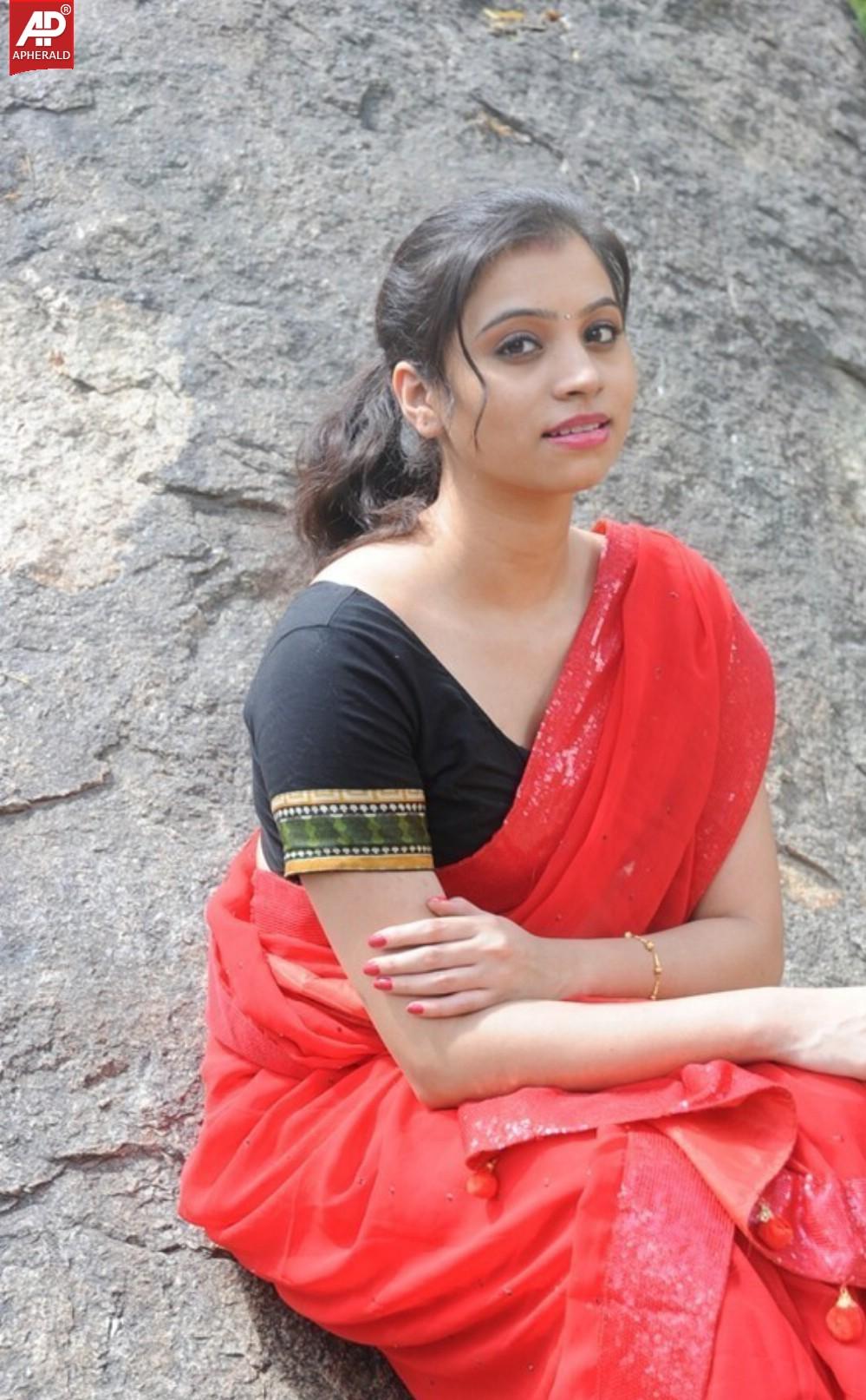 Priyanka Spicy Pics In Red Saree