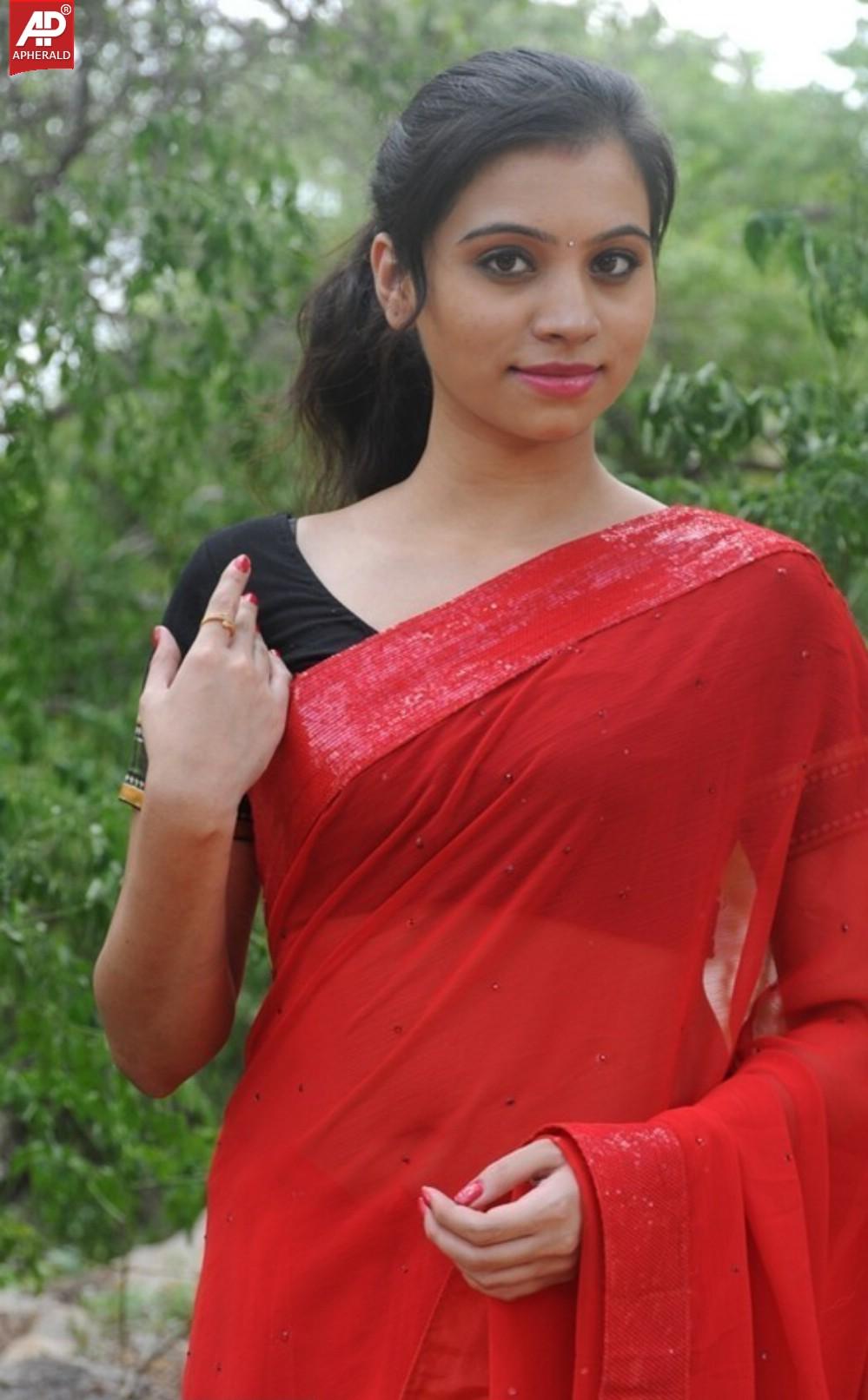 Priyanka Spicy Pics In Red Saree