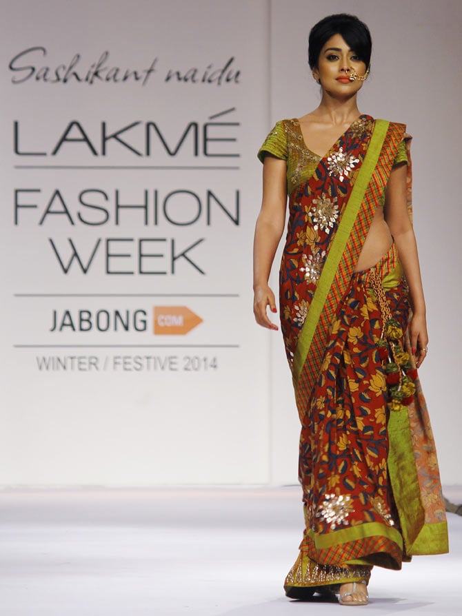 Shriya Saran Ramp Walk at LFW Winter Festive 2014 Photos