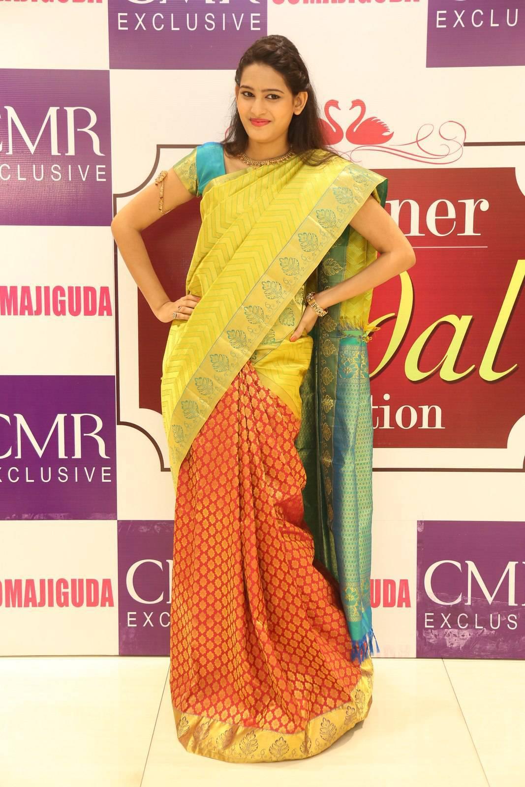 Swetha Jadhav Saree Photos At CMR Designer Bridal Collection