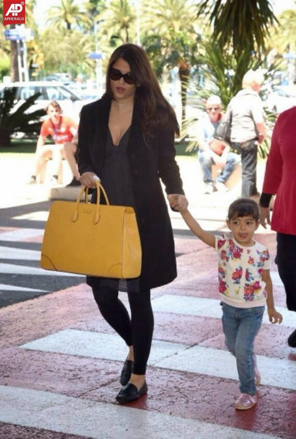 Aishwarya Rai with Aaradhya at Nice Airport