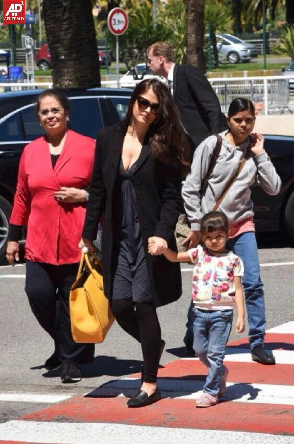 Aishwarya Rai with Aaradhya at Nice Airport