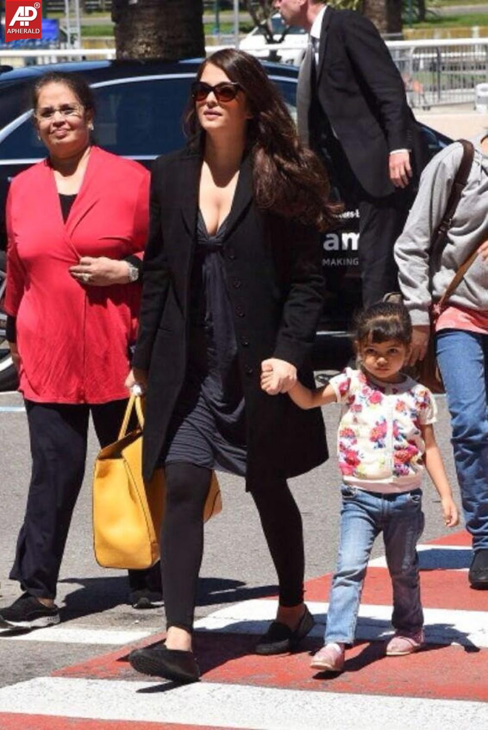 Aishwarya Rai with Aaradhya at Nice Airport