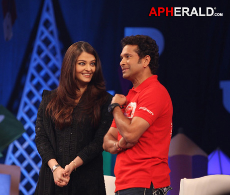 Aishwarya, Sachin at 'Support My School' telethon