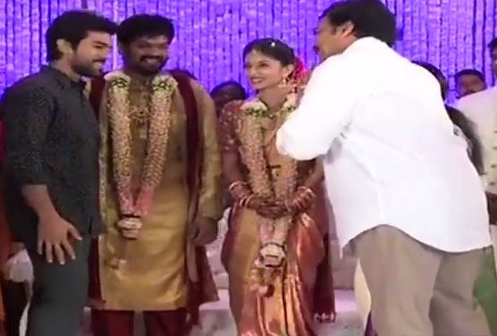 Chiranjeevi and Ram Charan At Manoj Engagement Photos