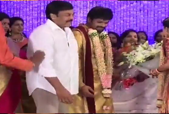 Chiranjeevi and Ram Charan At Manoj Engagement Photos