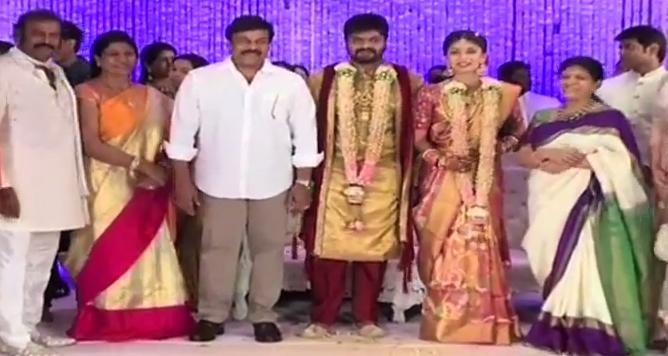 Chiranjeevi and Ram Charan At Manoj Engagement Photos