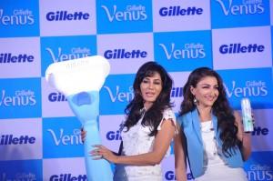 Chitrangda n Soha Ali Launch Gillette Venus Satin Care Shave Gel