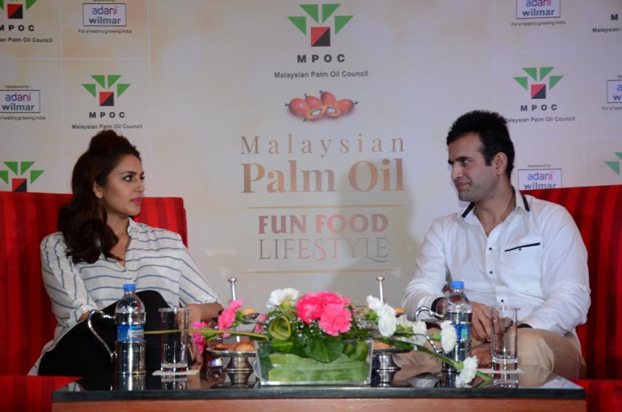 Huma Qureshi and Irfan Pathan at the Malaysian Palm Oil Event