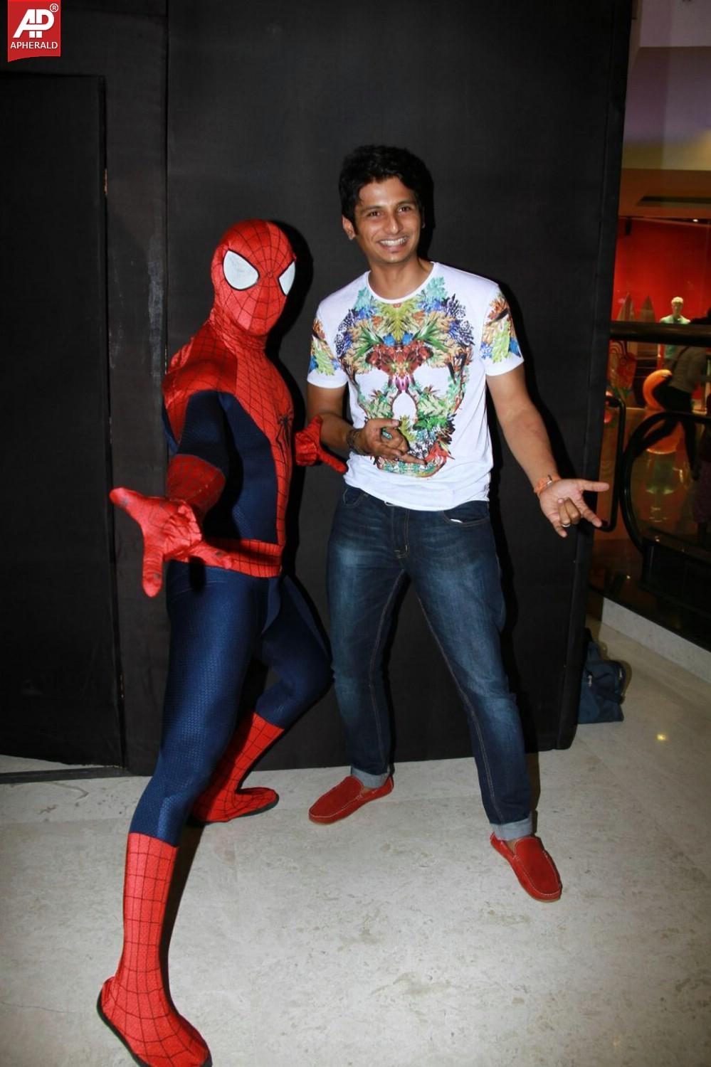 Jiiva Unveils Spiderman at Forum Mall