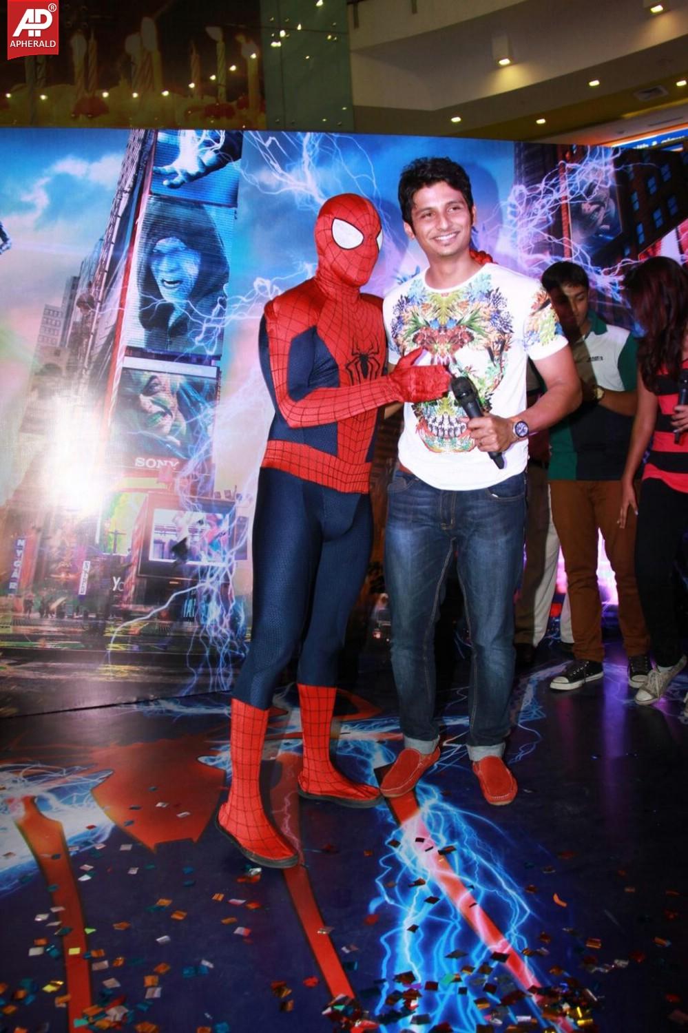 Jiiva Unveils Spiderman at Forum Mall