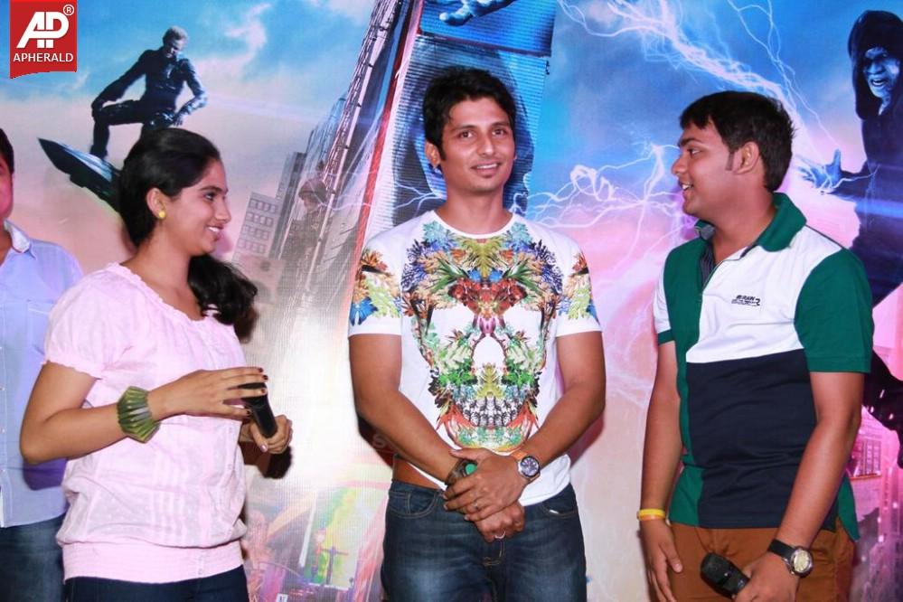 Jiiva Unveils Spiderman at Forum Mall