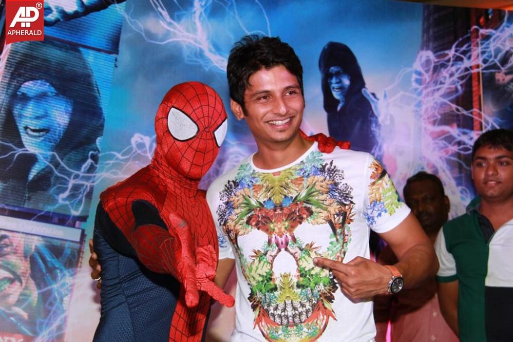 Jiiva Unveils Spiderman at Forum Mall