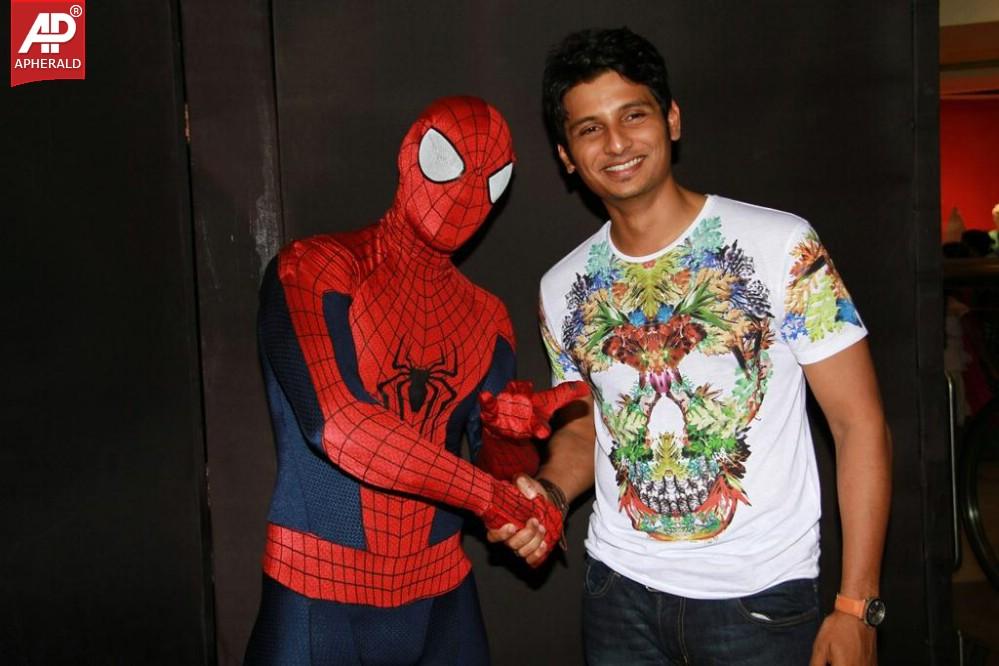 Jiiva Unveils Spiderman at Forum Mall