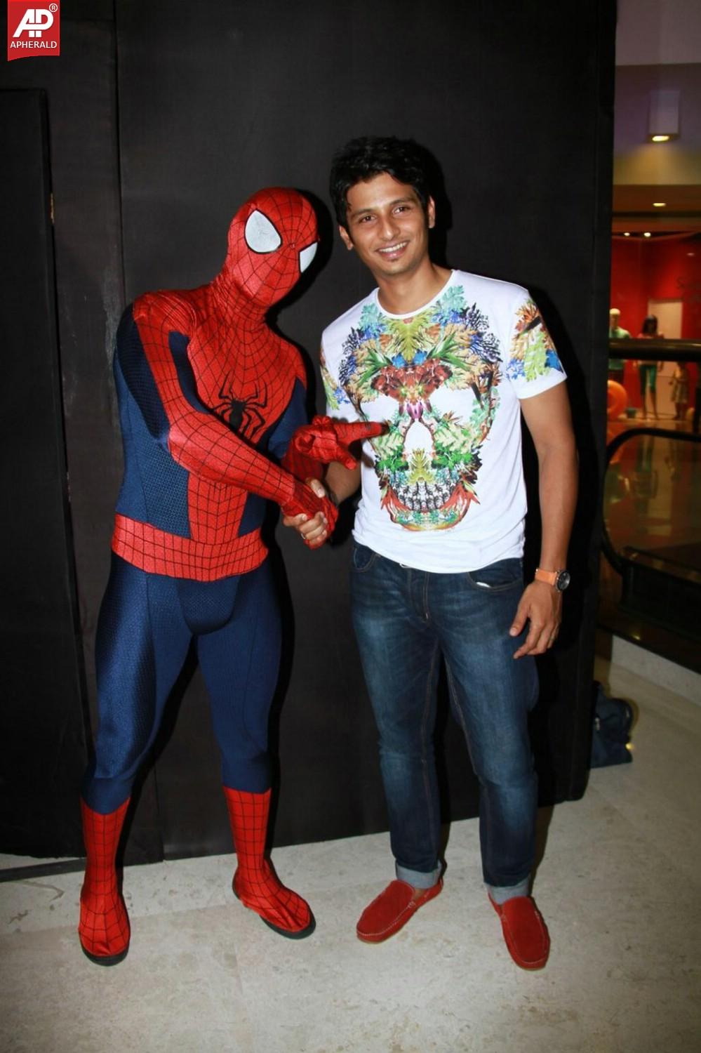 Jiiva Unveils Spiderman at Forum Mall