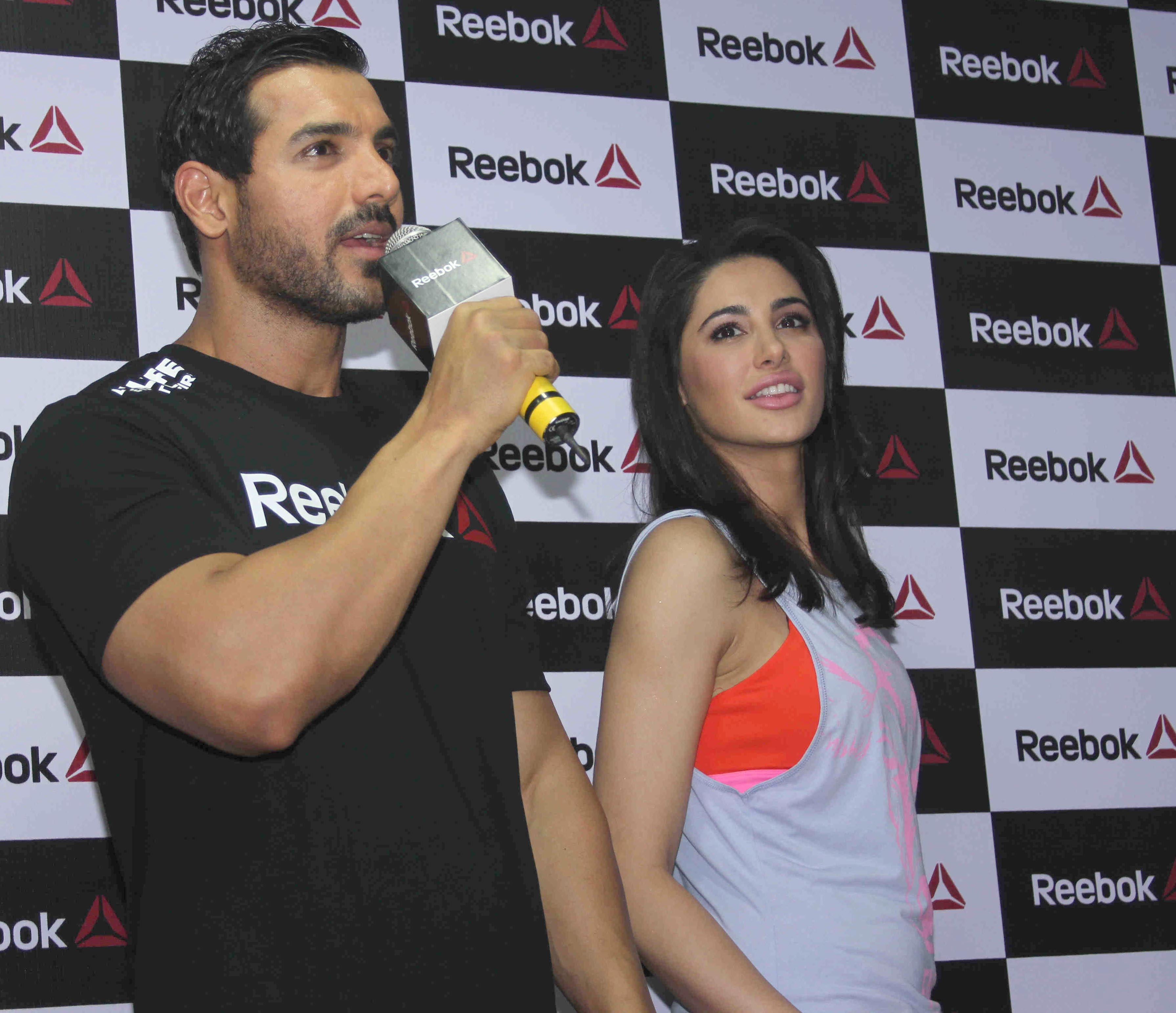 John Abraham and Nargis Fakhri at Launch Reebok Fithub And Studio