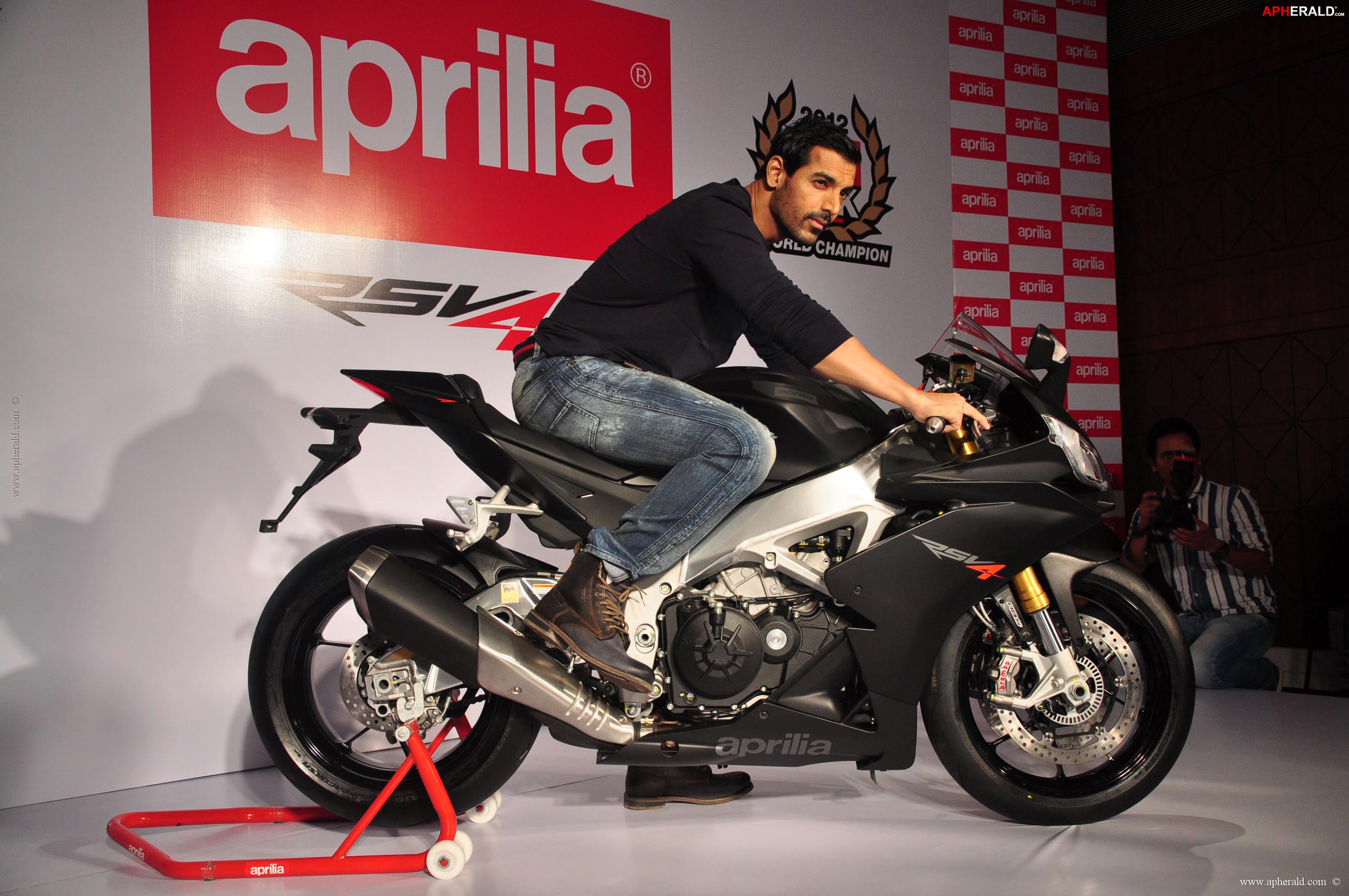 John Abraham owns an Black Aprilia RSV4